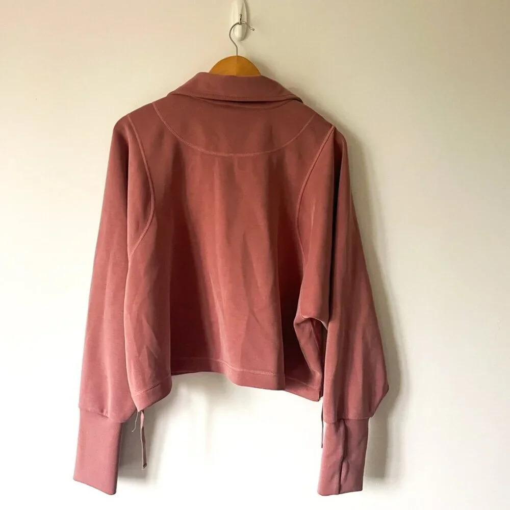 Sweaty Betty Sand Wash Half-Zip Sweatshirt Mauve Pink Size 16 - Picture 7 of 10
